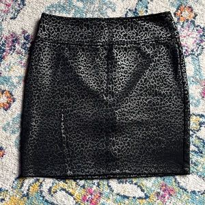 Cotton High-Waisted Black/Silver Cheetah Skirt